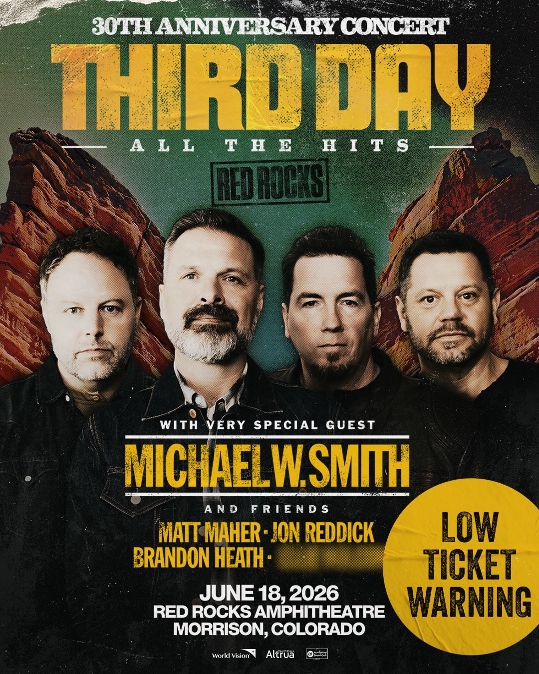 We are excited to announce the Third Day 30th Anniversary Concert