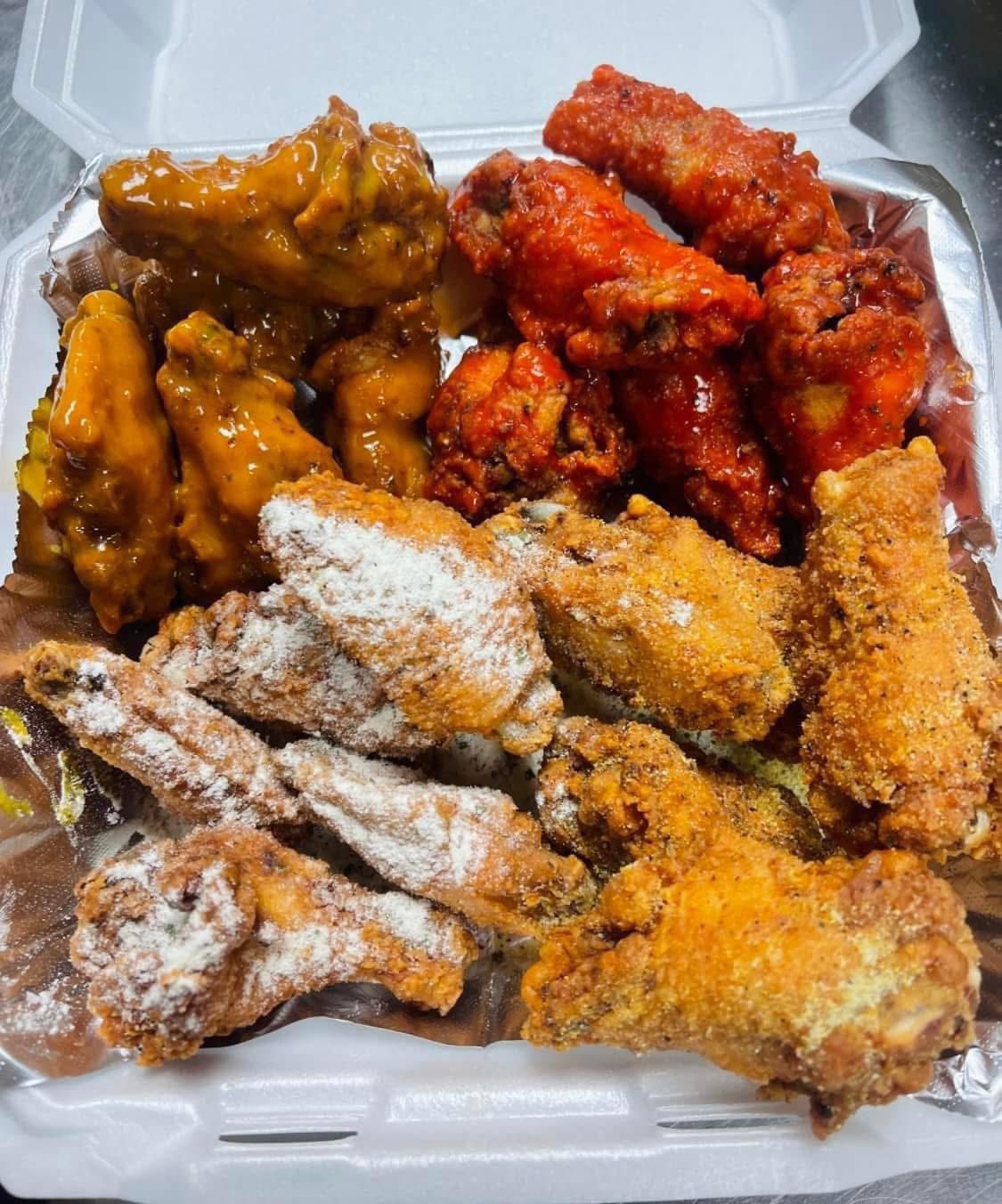 We will be open for lunch time 🔥‼️ $1 Wings - also lil sneak