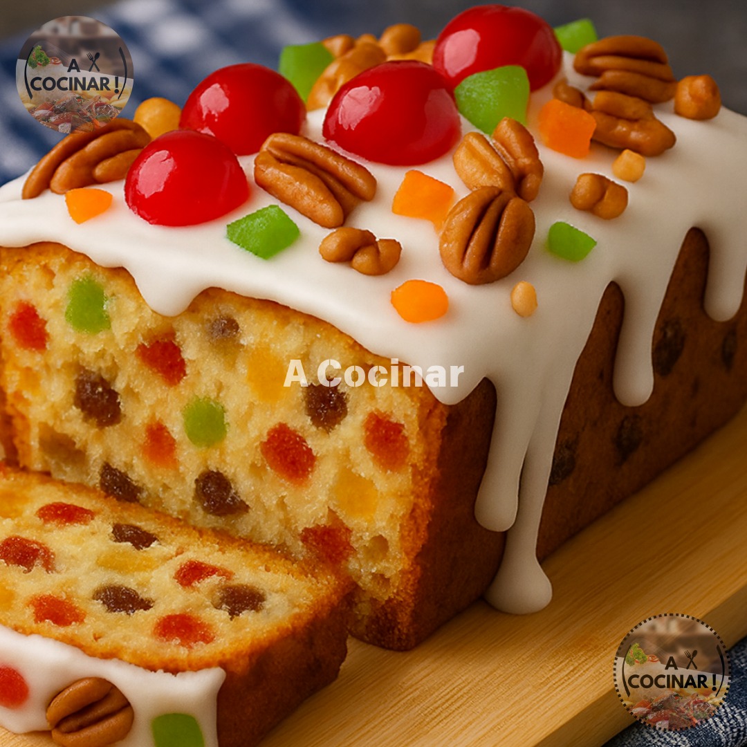 A Cocinar - Budín Navideño con Frutas Confitadas y Glaseado 🍒🍊🥜 ...
