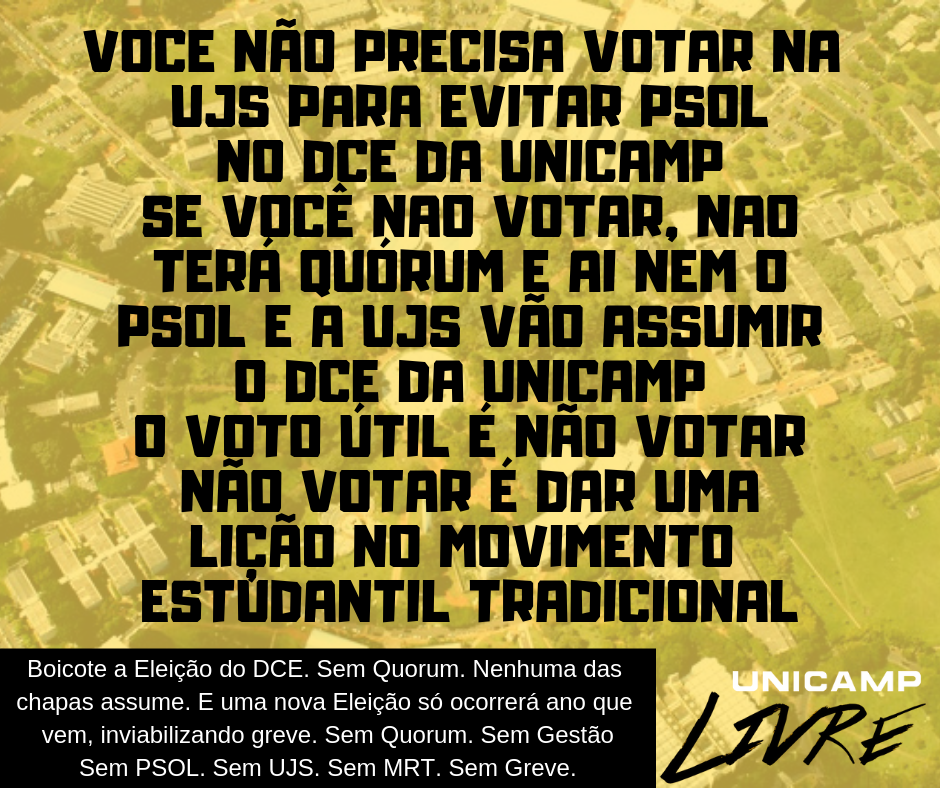 Unicamp Livre - Ano passado, a UJS foi eleita vencendo o...