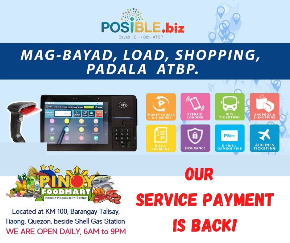 We accept payments for MERALCO,... - Pinoy Foodmart Inc.