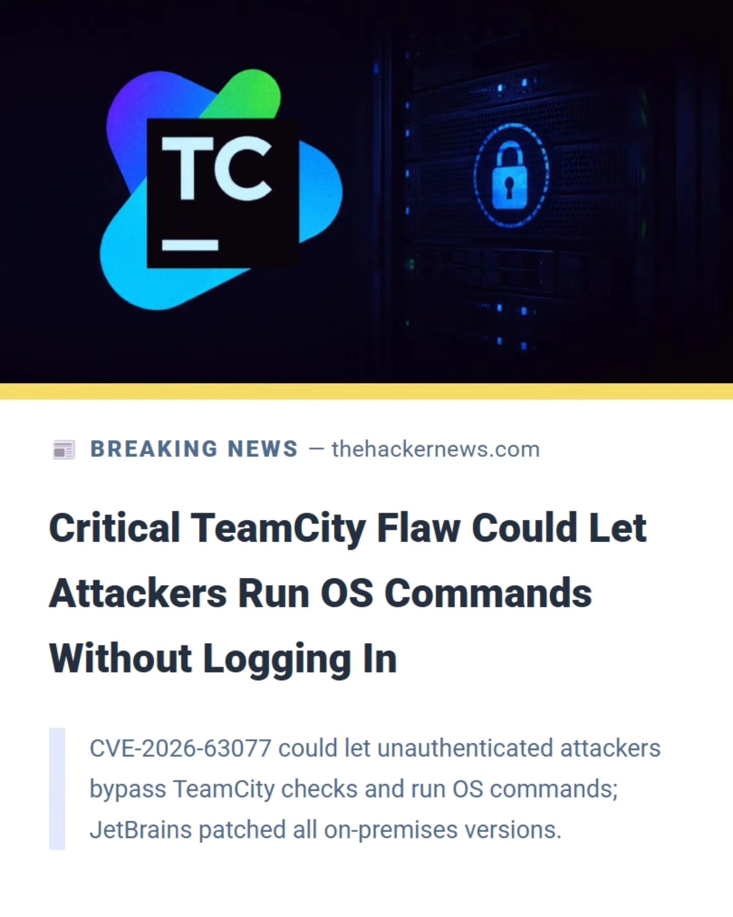 TeamCity Flaw Lets Attackers Run OS Commands Without Login