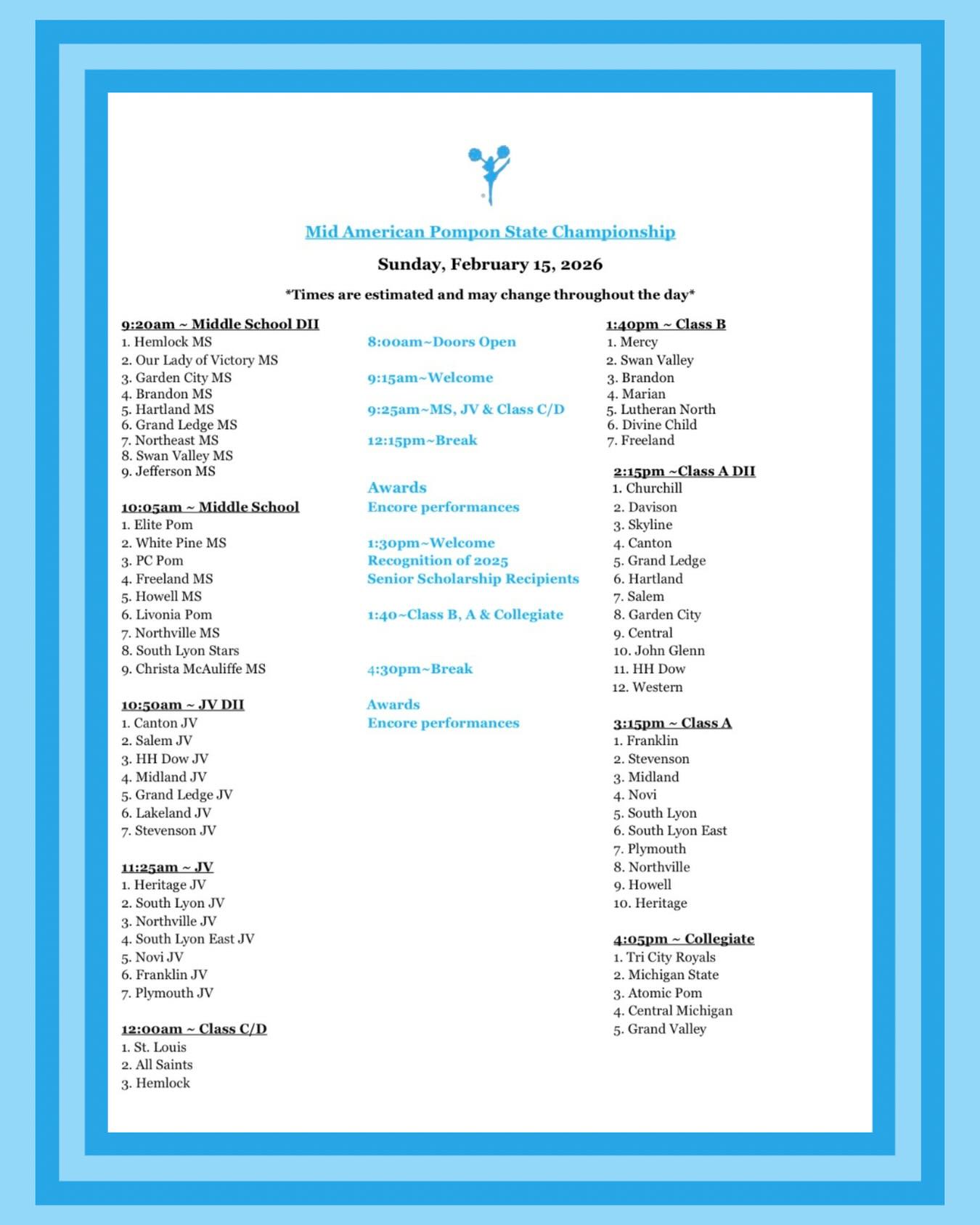 Here is your 2026 State Championship... - Mid American Pompon | Facebook