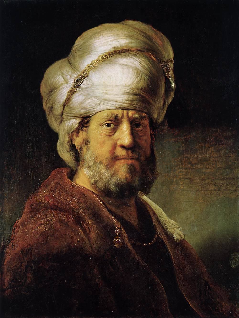 knee length figure of a man in an oriental dress dress