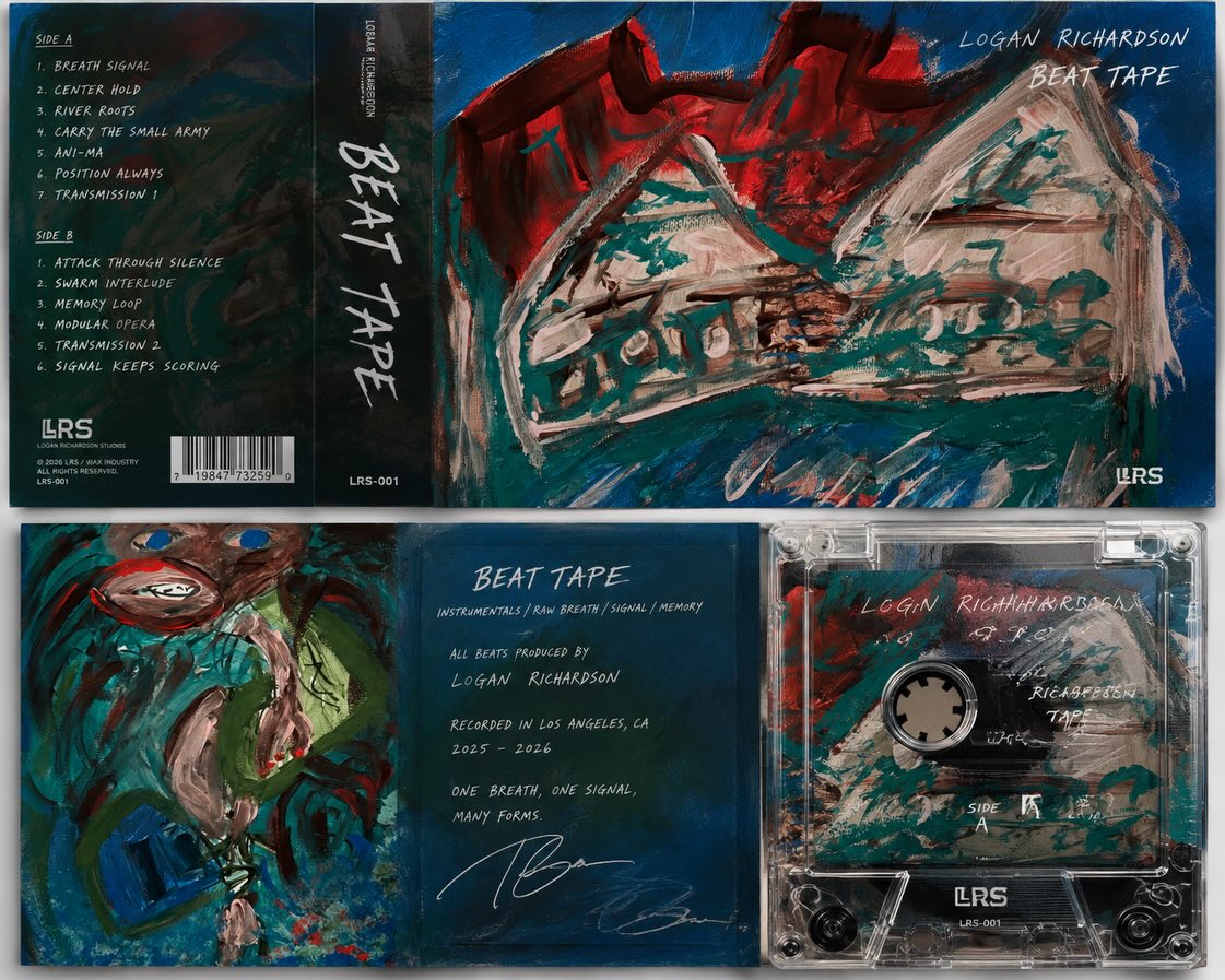 Logan Richardson's beat tape cassette release with original artwork