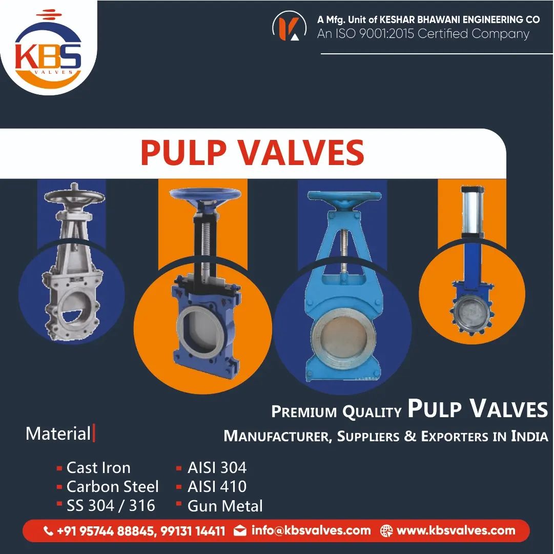 All Types of Industrial Pulp Valves are manufactured by Keshar Bhawani ...