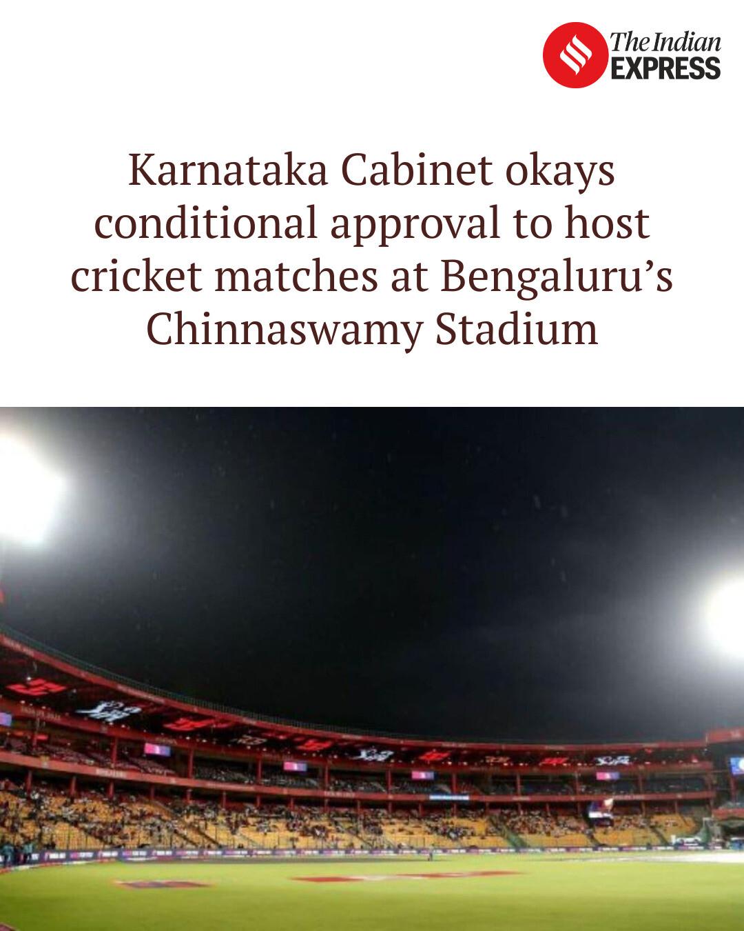 Indian - Karnataka Cabinet okays conditional approval to host cricket ...