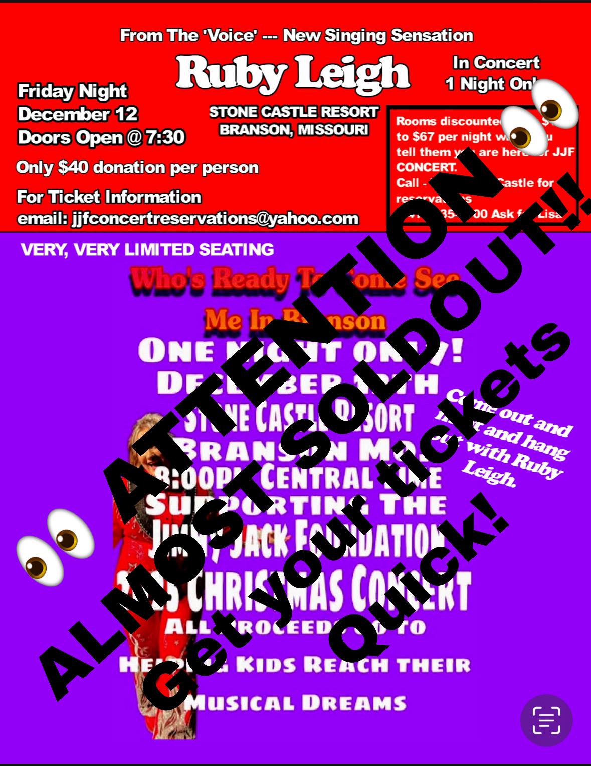 Ruby Leigh - Attention my December 12th Branson Show is... | Facebook