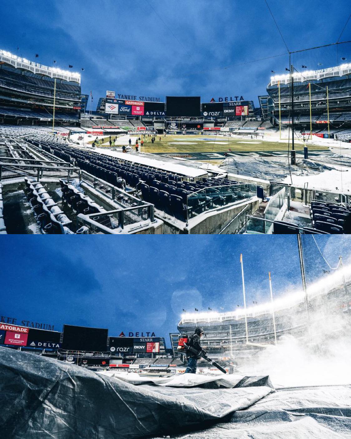 DraftKings - A snowy scene at Yankee Stadium for the Bad Boy Mowers ...