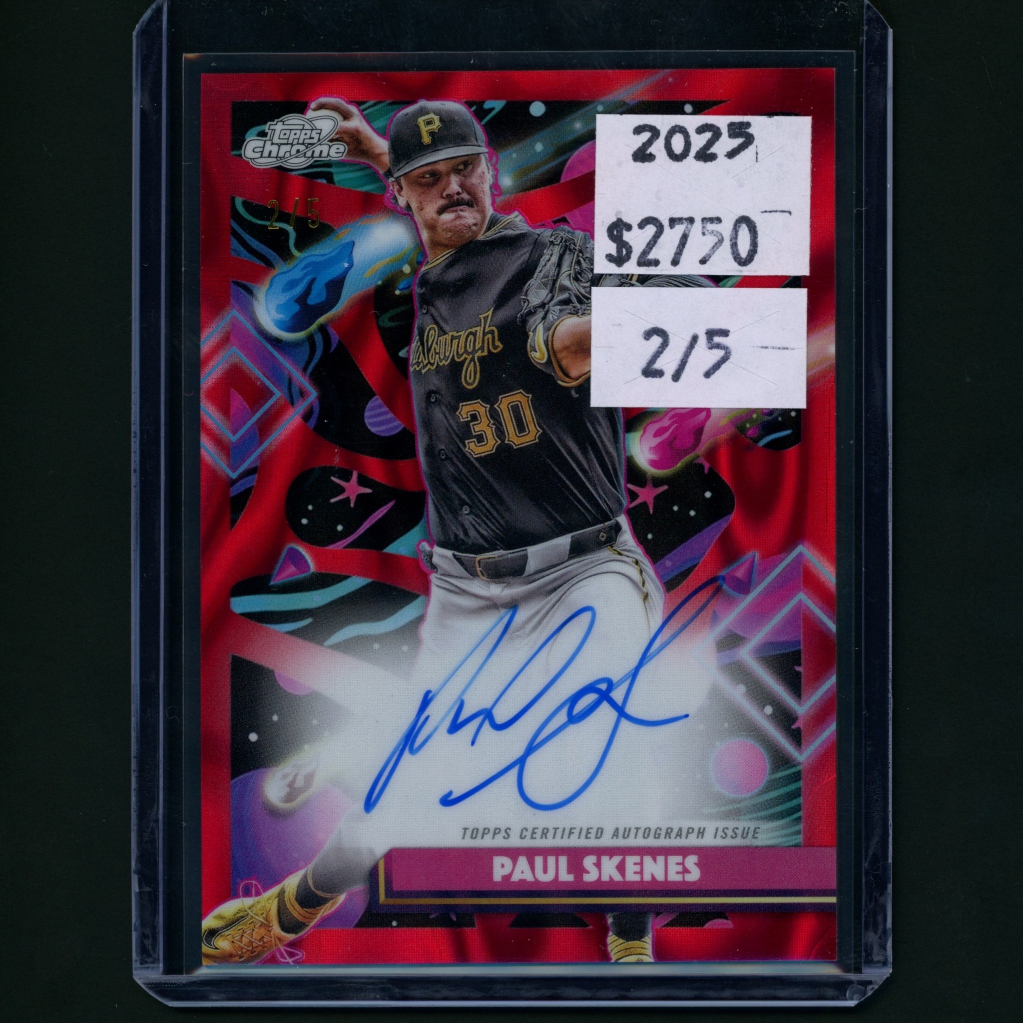 Check out this Topps Cosmic Chrome Paul Skenes On-card Auto 2/5 