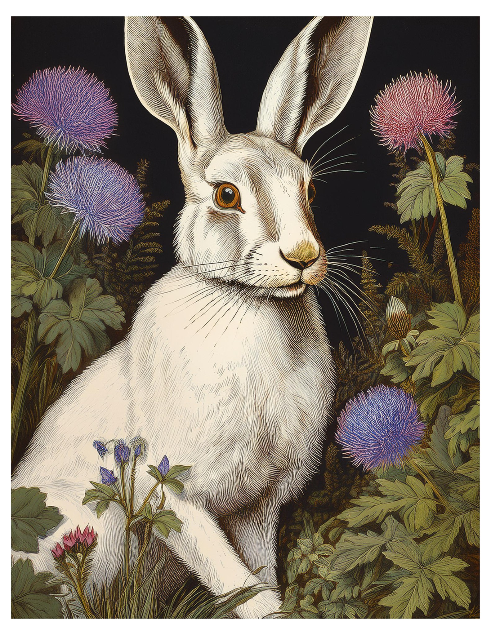 Set of 4/Woodland Rabbit Prints, 8x10 – Vintage Nature Art - Posters ...