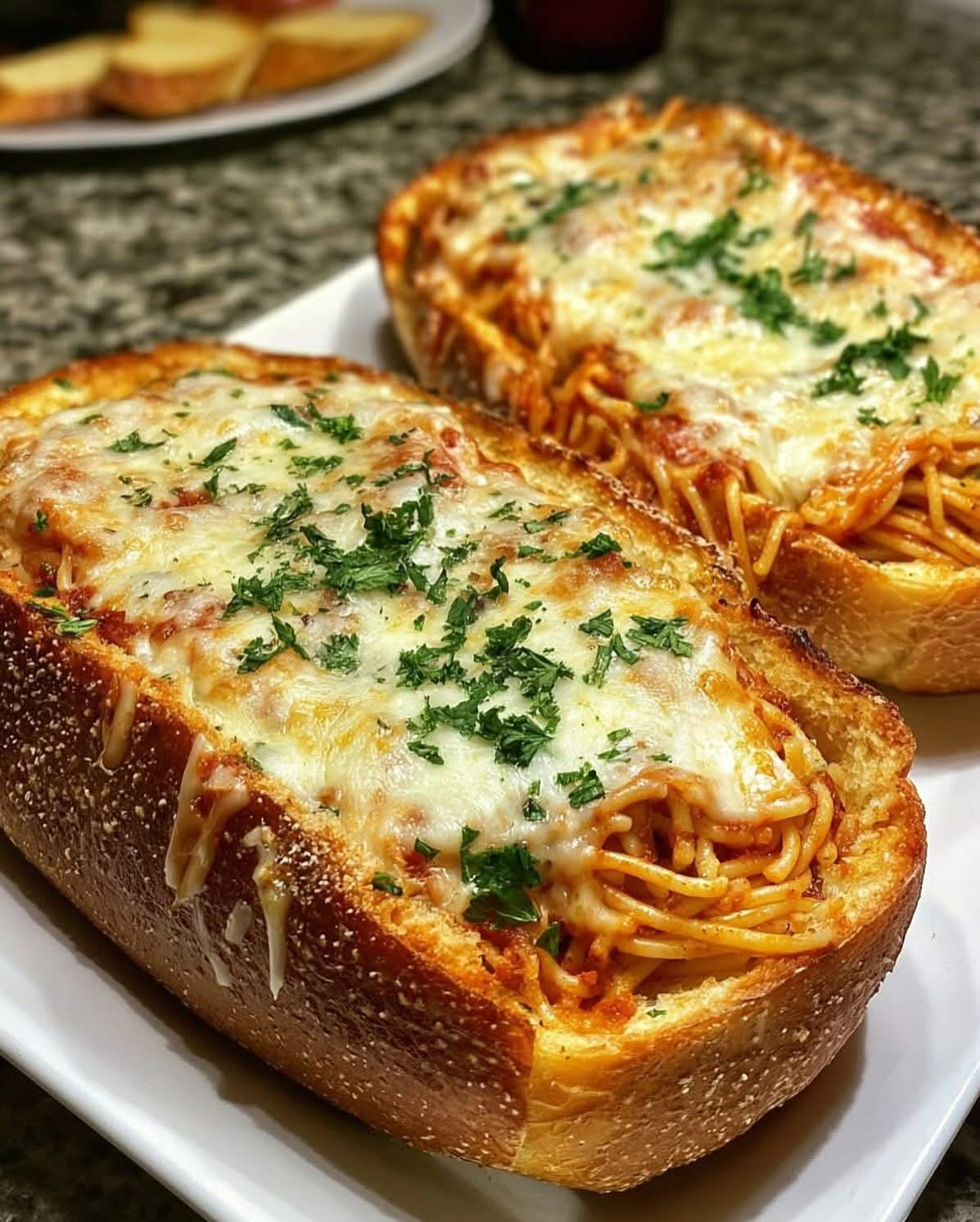 Zippy's chili spaghetti with garlic bread