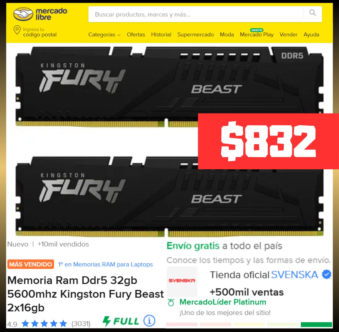 Rep Joe - 🔷 Memoria Ram Ddr5 32gb 5600mhz Kingston Fury... | Facebook