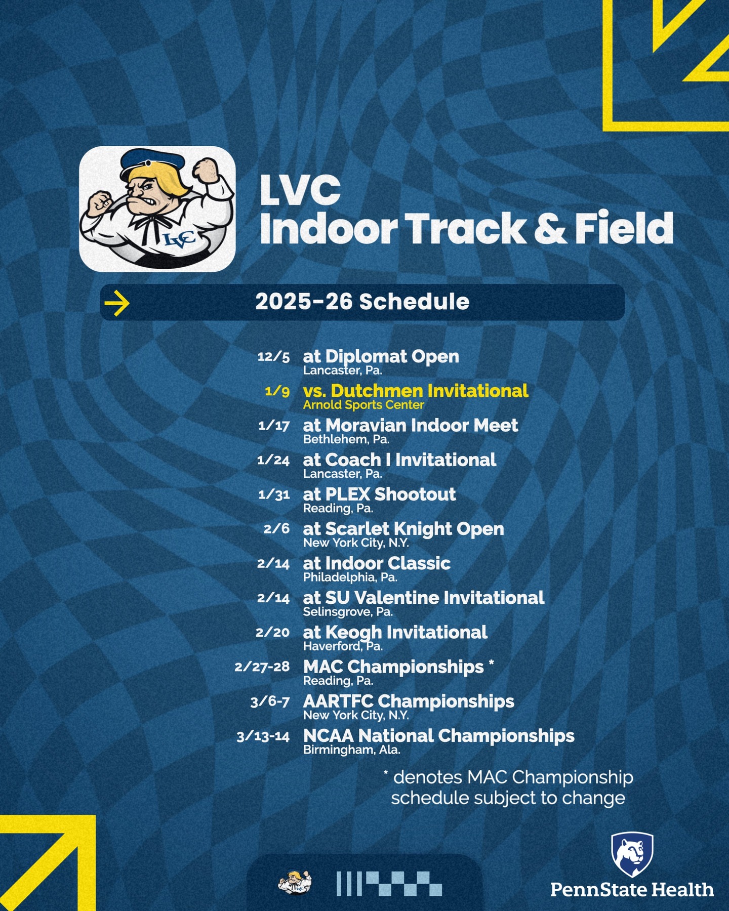 The indoor season gets... - Lebanon Valley College Athletics | Facebook