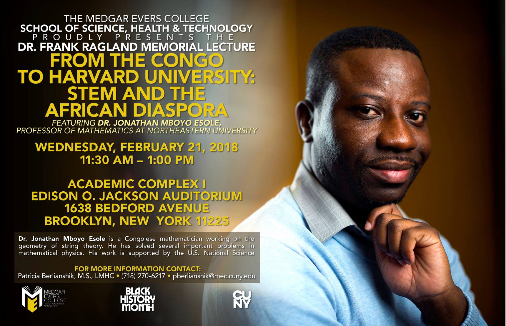 The 2018 Dr. Frank Ragland Memorial Lecture