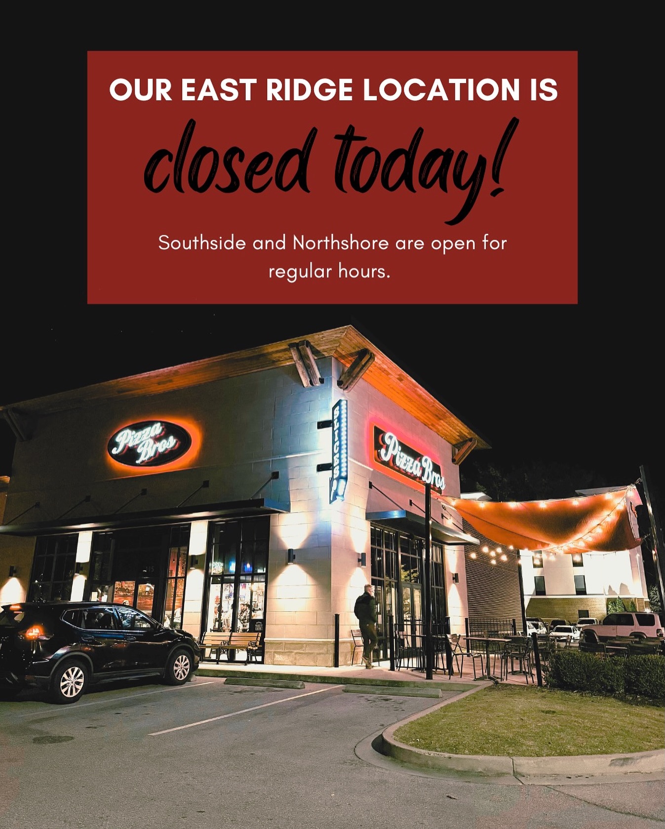Pizza - Quick heads up! Our East Ridge location is closed today for ...