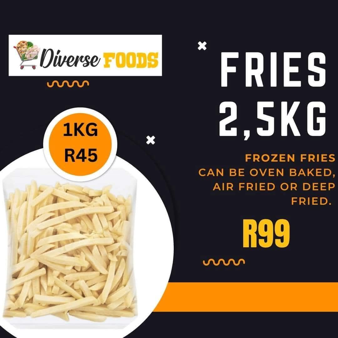 Diverse FOODS - 🍟🍟 FROZEN FRIES 🍟🍟 We stock 10mm and... | Facebook