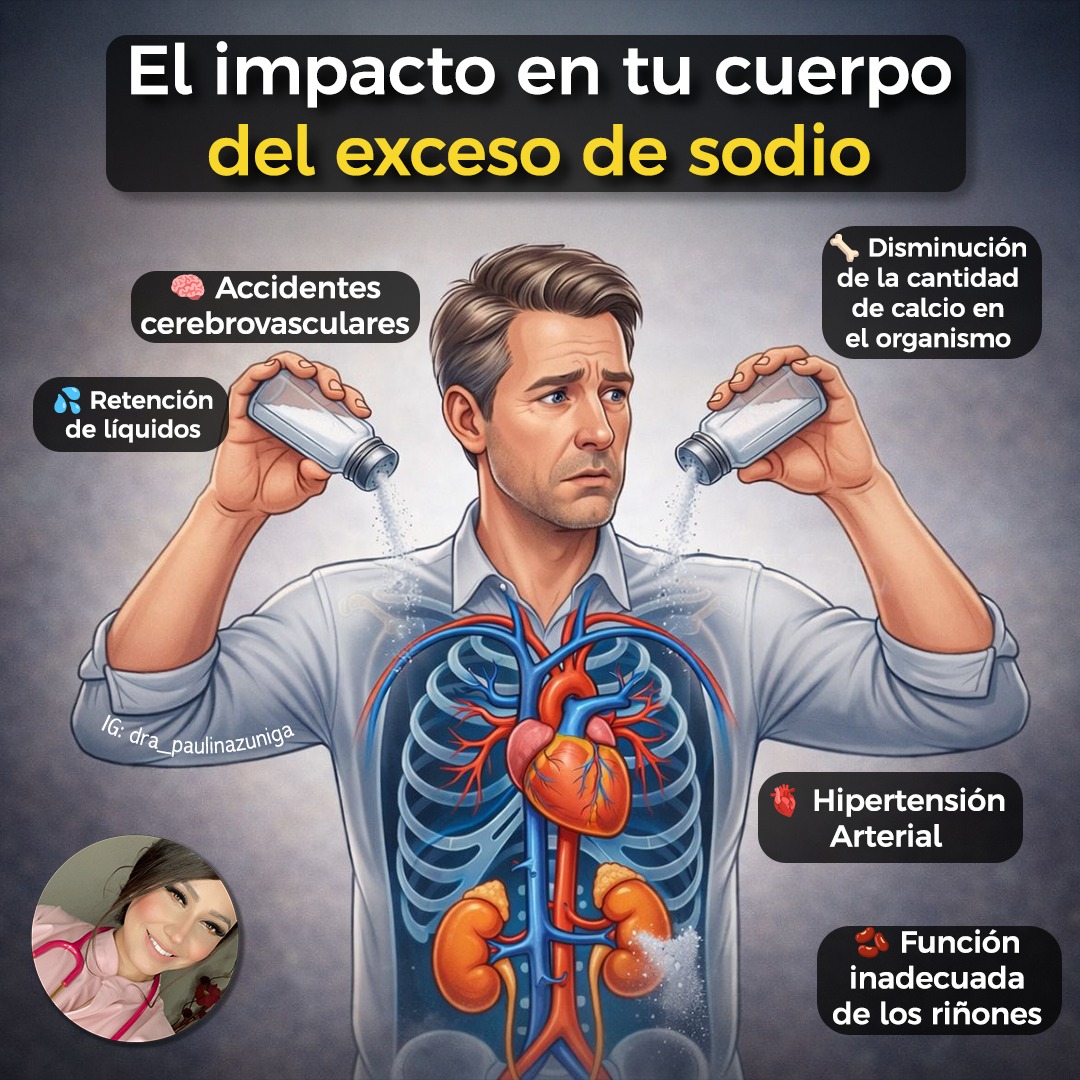 Dra. - ¿Sabías que el sodio en grandes cantidades ocasiona retención de ...