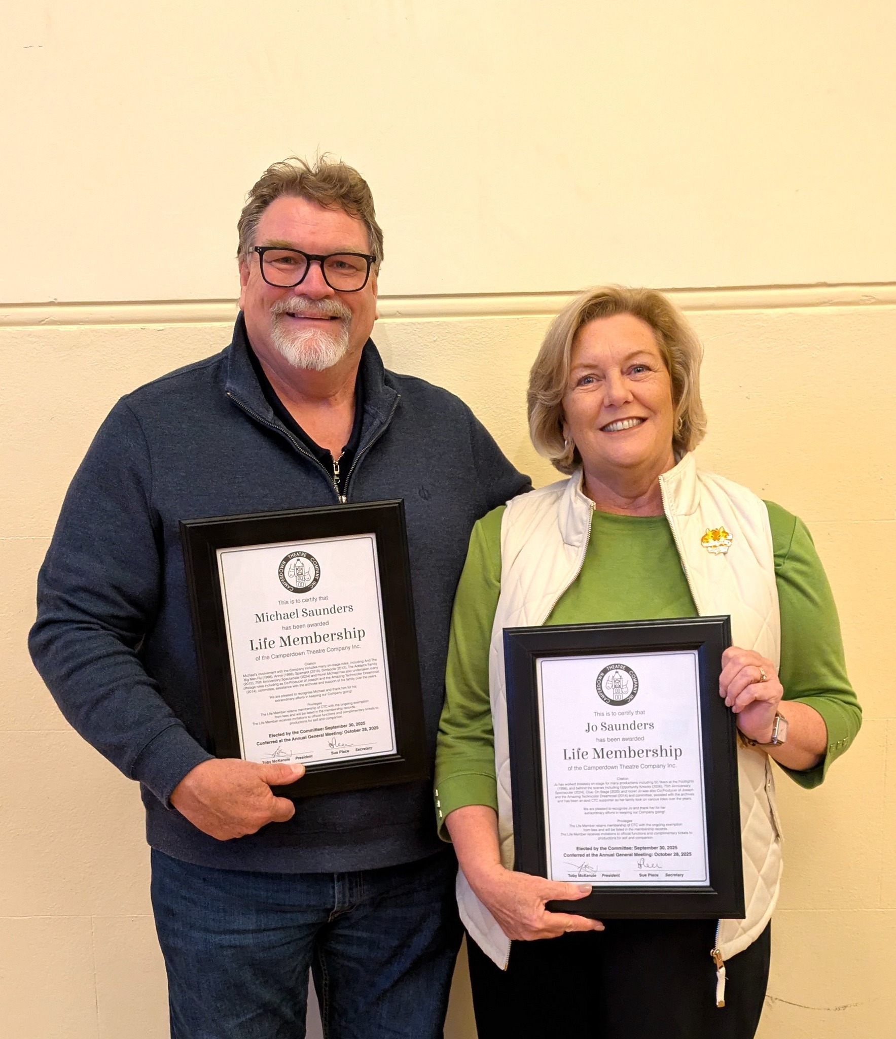 Camperdown - Congratulations to our newest life members Michael and Jo ...