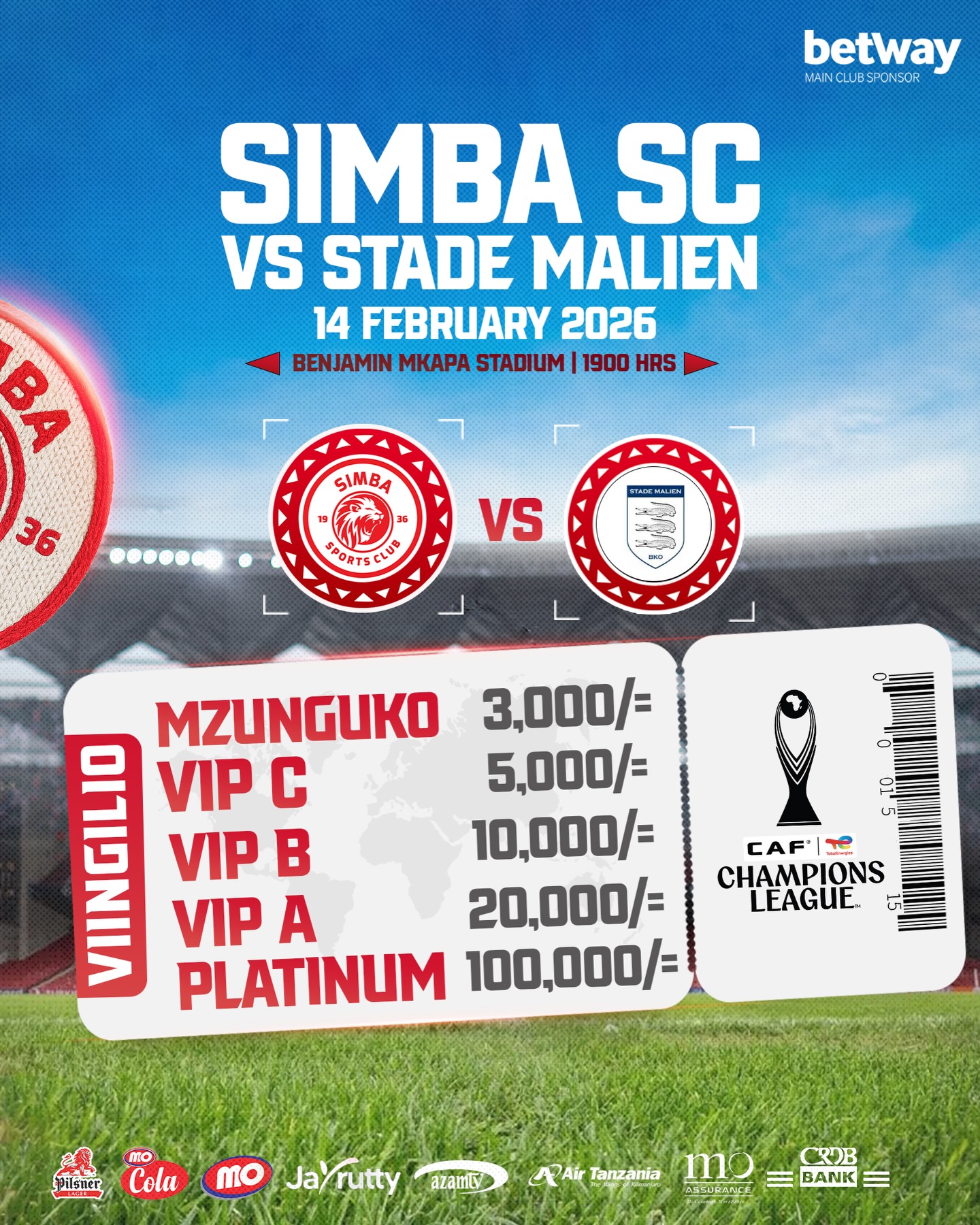 🎫 Viingilio vya mchezo wa Ligi ya... - Simba SC Tanzania | Facebook