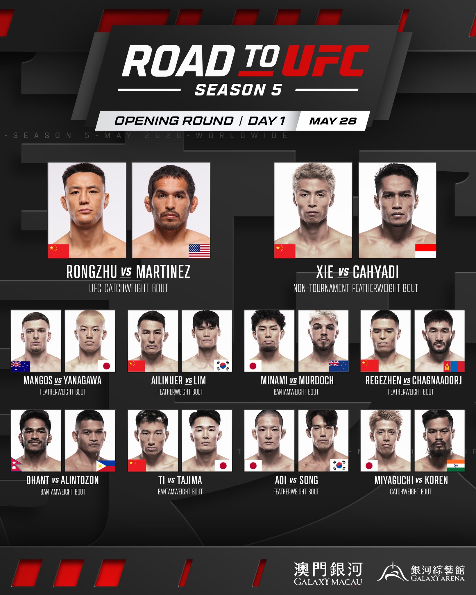 FightDay Road to UFC Season 5 kicks off today at 5am ET 