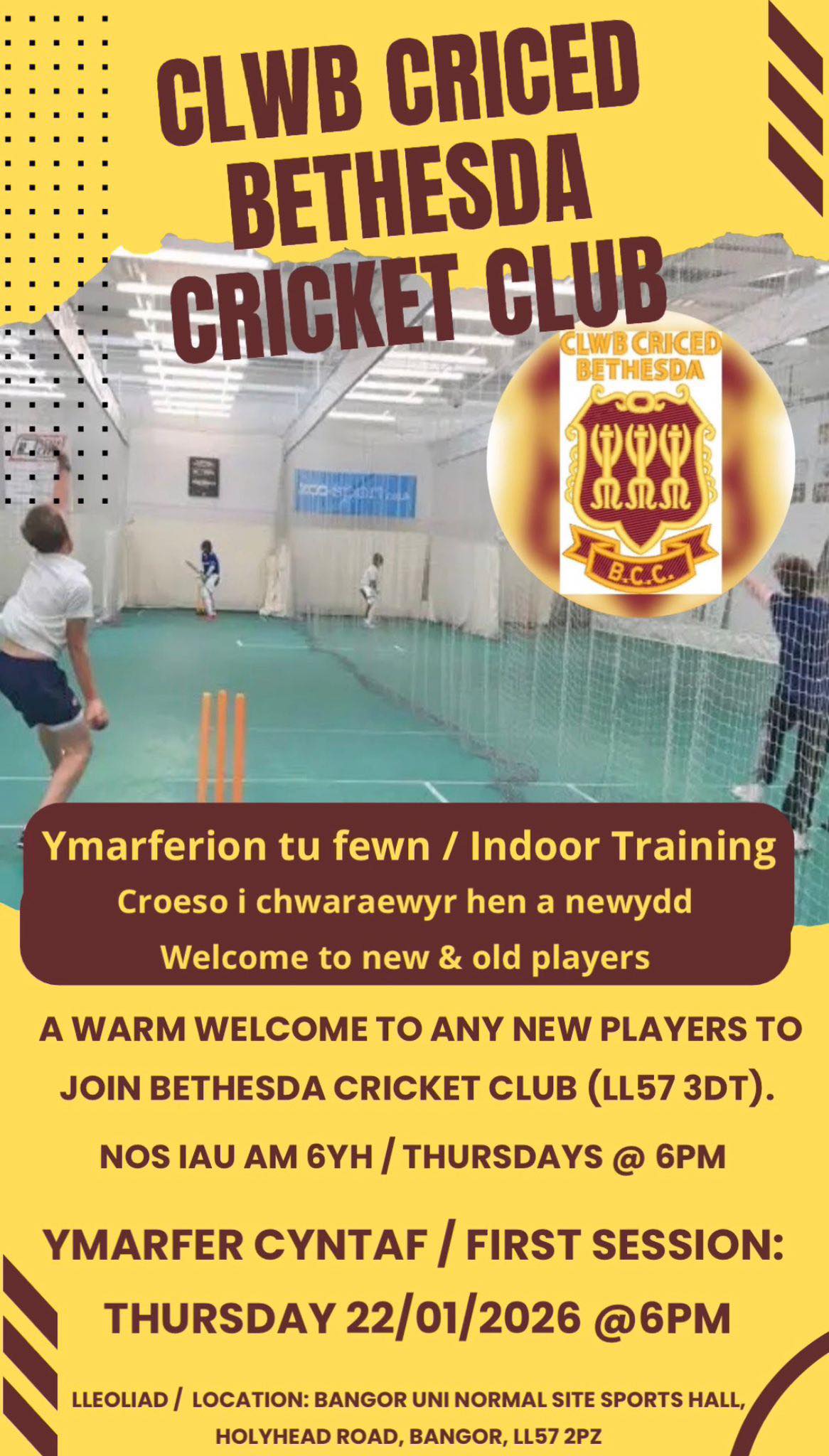 Clwb - 🏏🏏🏏 Ymarferion tu fewn y tîmau oedolion yn parhau nos yfory (nos ...