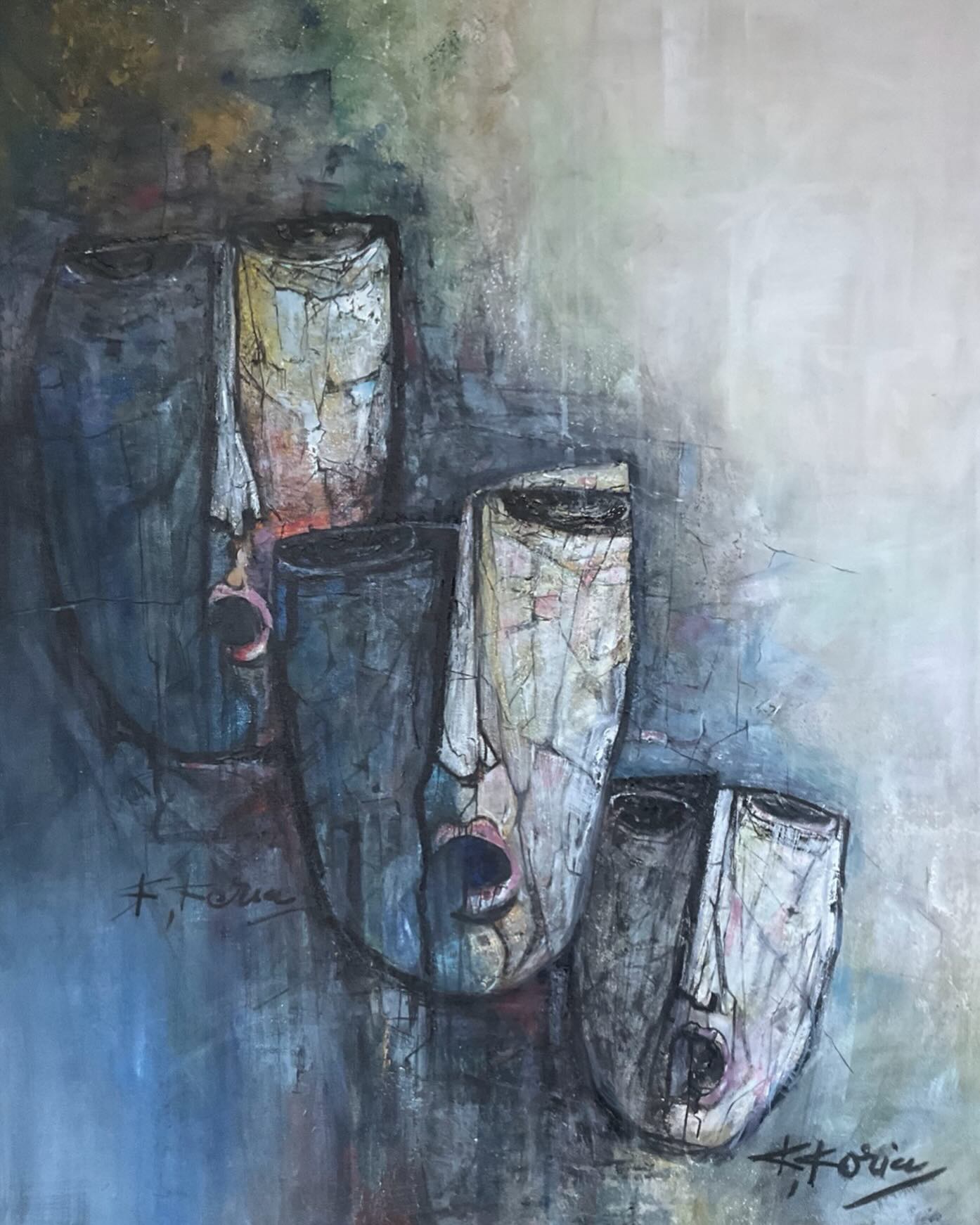 My painting “three faces” 100x80 cm acrylic on canvas #three #face