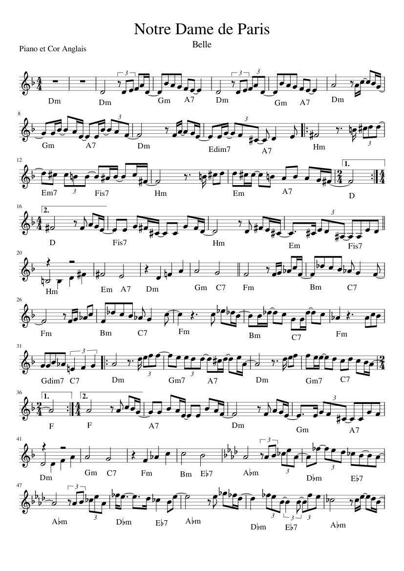 Notre dame de Paris” sheet music 🎼 #notredame #pianist