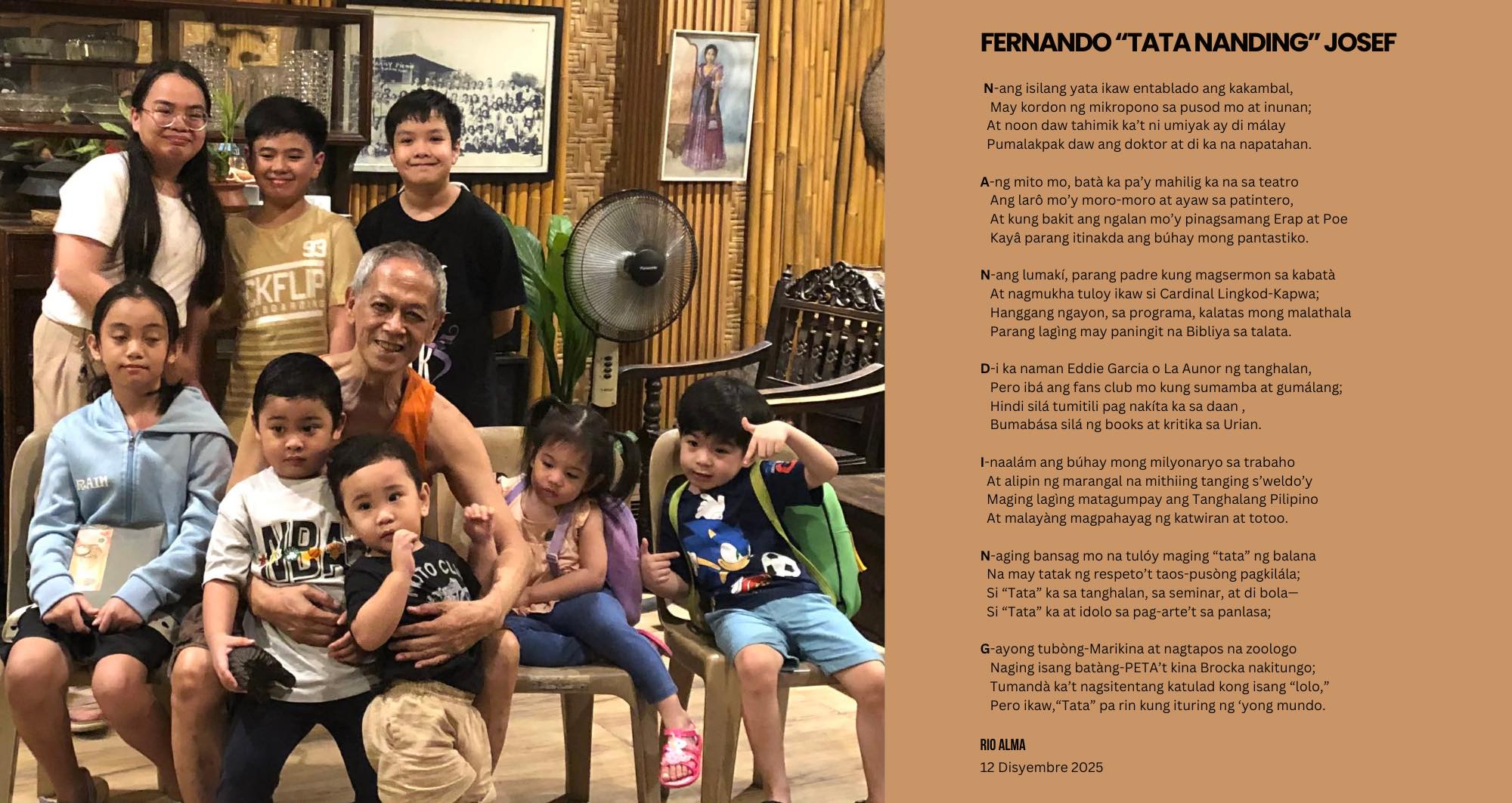 Rio - 𝗙𝗘𝗥𝗡𝗔𝗡𝗗𝗢 “𝗧𝗔𝗧𝗔 𝗡𝗔𝗡𝗗𝗜𝗡𝗚” 𝗝𝗢𝗦𝗘𝗙 N-ang isilang yata ikaw entablado ...