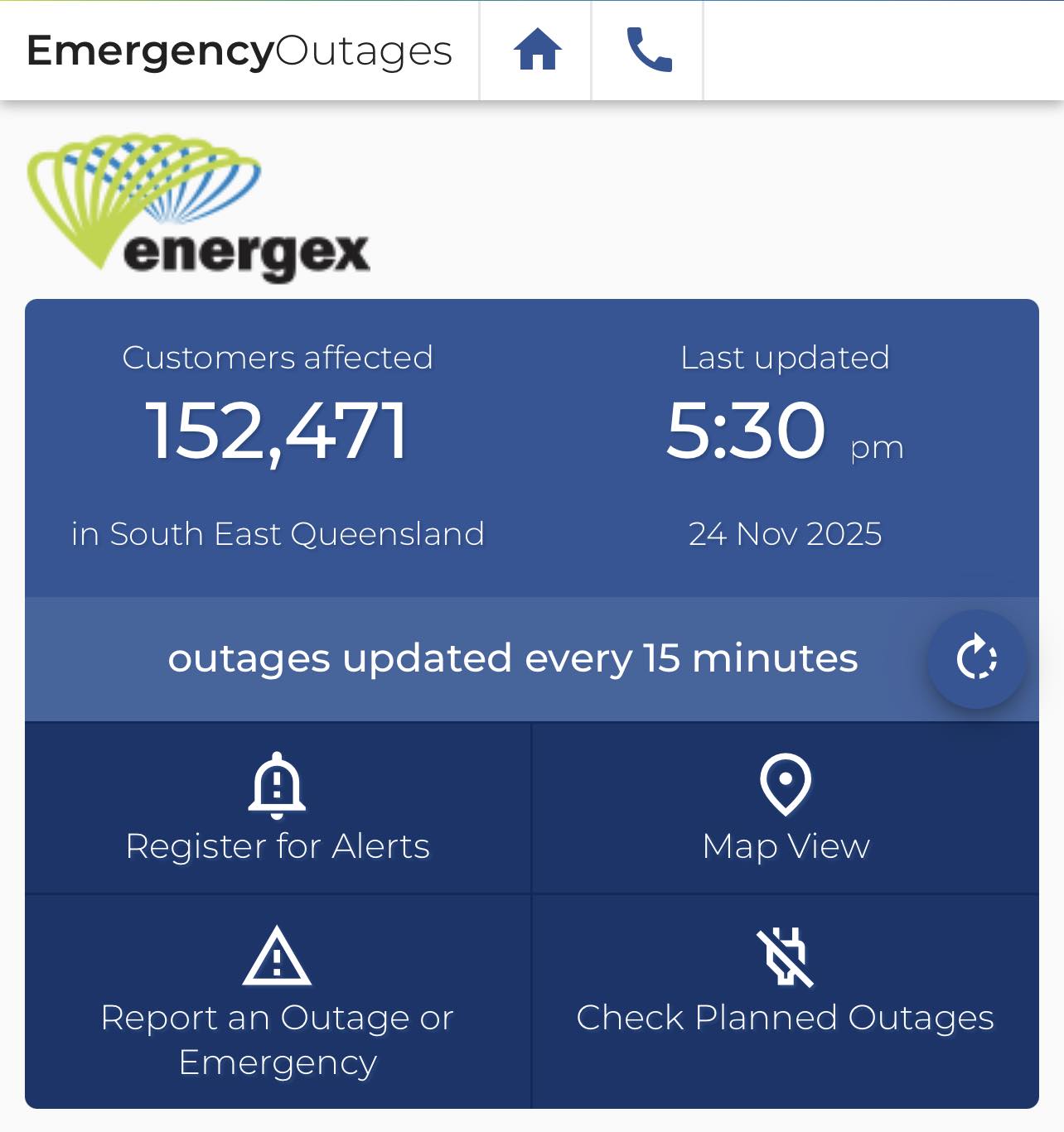SEQ - Energex hope your doing ok over there. Over 150,000 properties ...