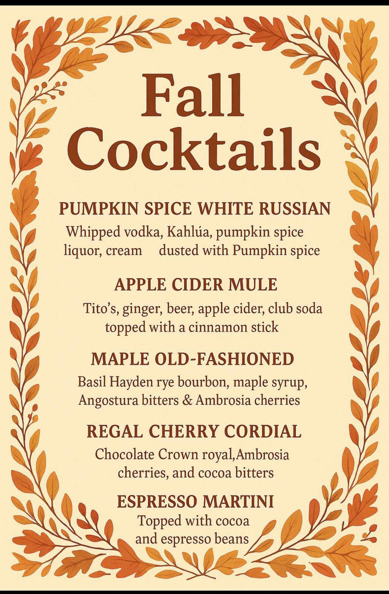 Donavito's - 3, 2, 1…… It’s the launching of our new FALL 🍁🍂 COCKTAILS ...