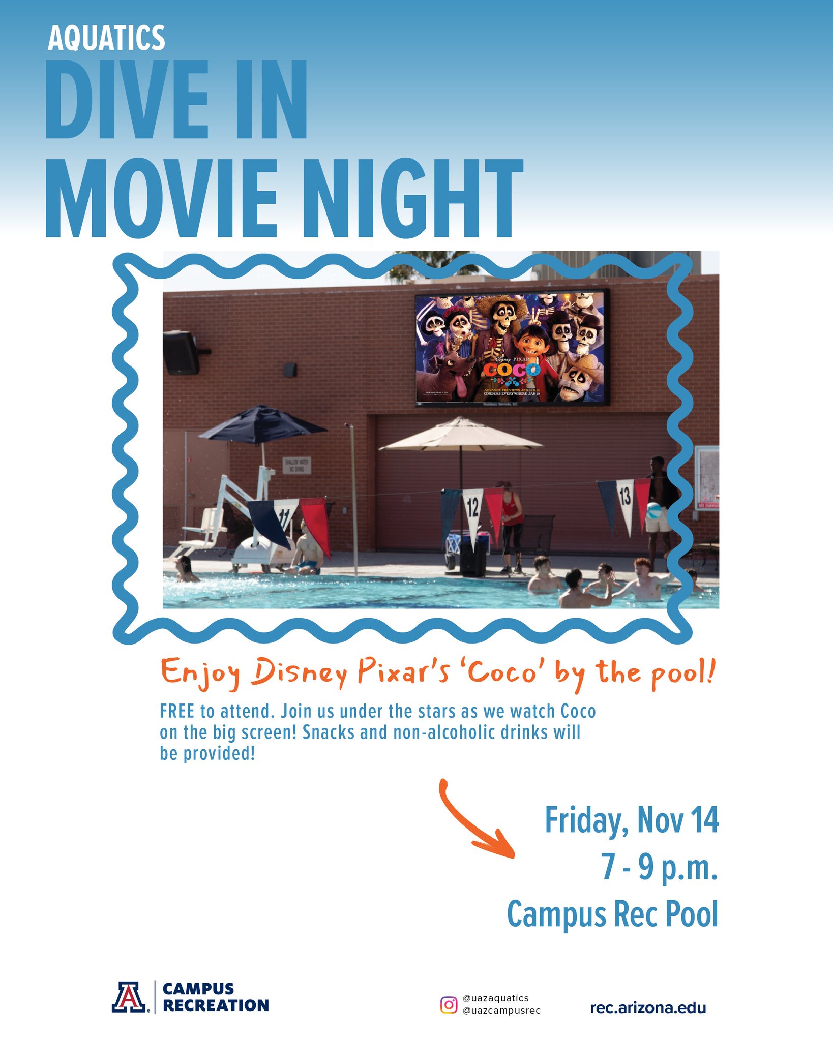 UAZ Campus Rec - 🎶💀 Dive-In Movie Night: Coco! 💀🎶... | Facebook