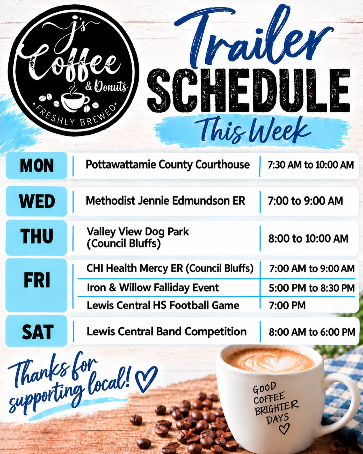 J's Coffee & Donuts | Downtown Council Bluffs IA