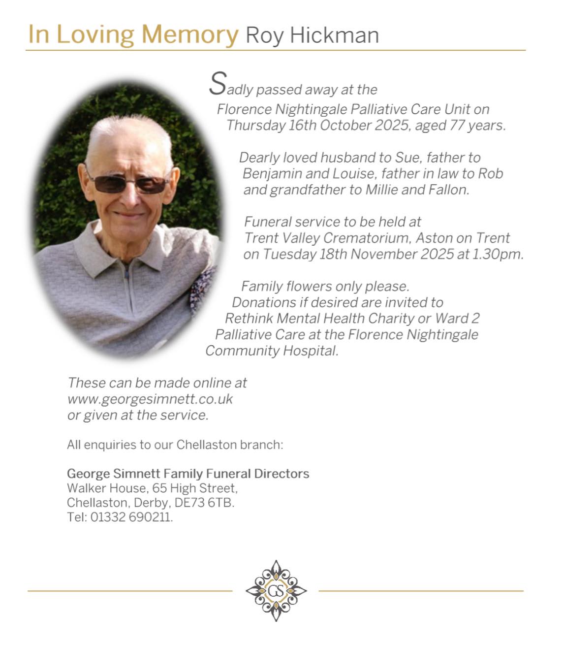 In loving memory... - George Simnett Family Funeral Directors | Facebook