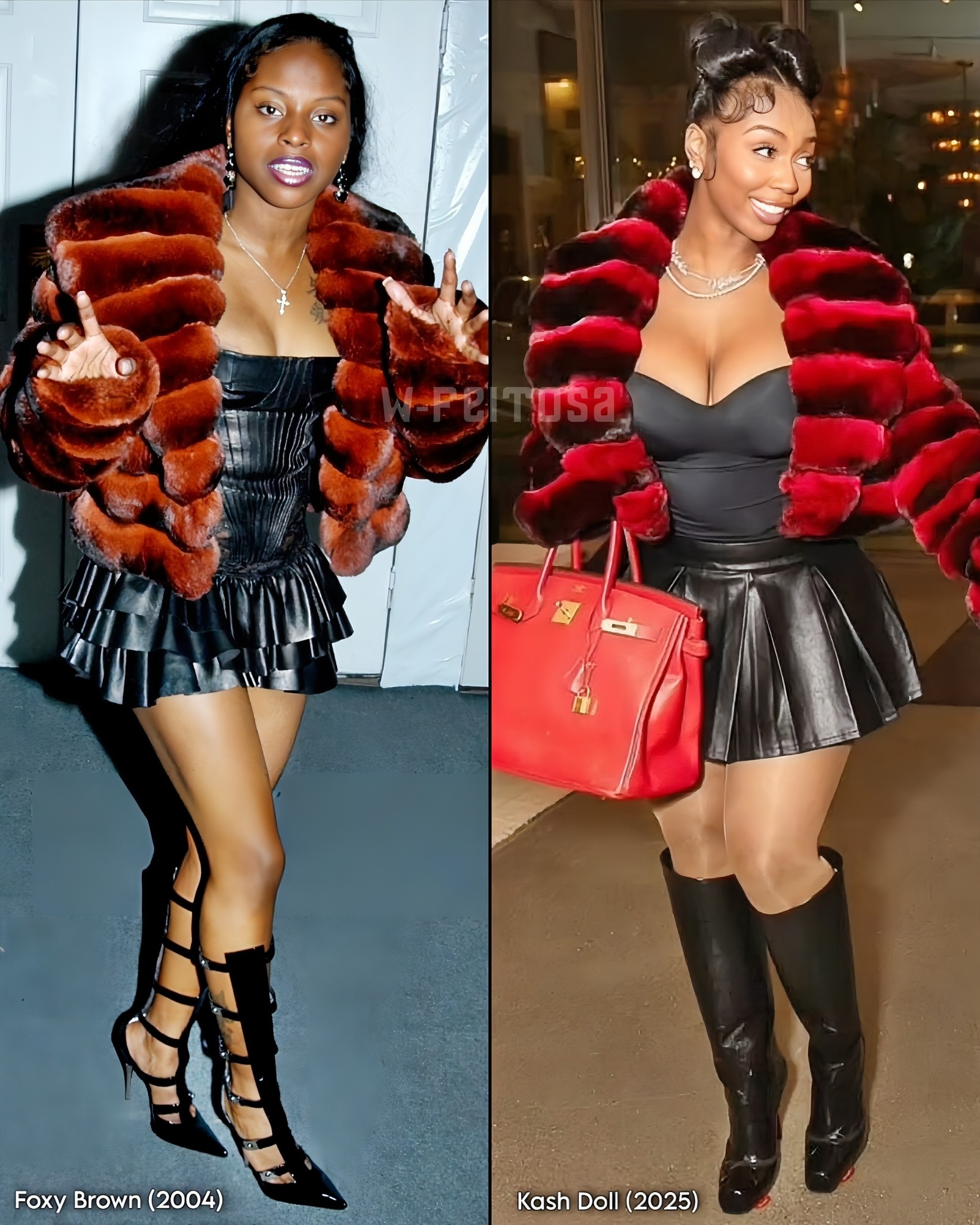 Golden - Kash Doll channels Foxy Brown last night! 😍 Fur jacket