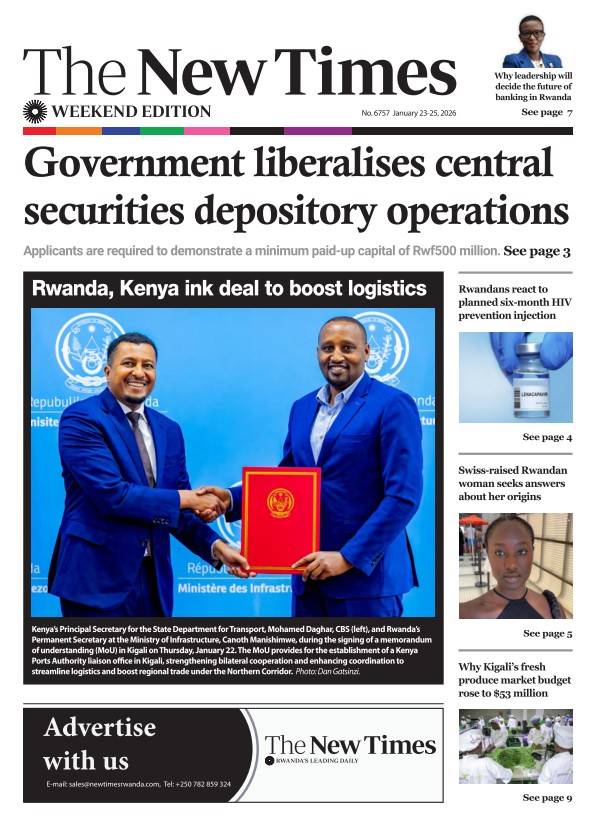 The New - The New Times ePaper Front Page of January 23-25, 2026. Full ...