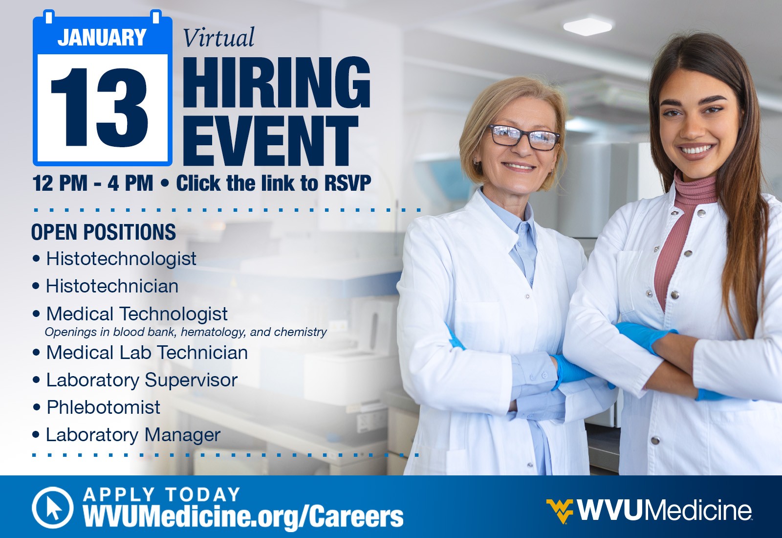 WVU - UPCOMING VIRTUAL HIRING EVENT | Tuesday January 13th, 2026 from ...