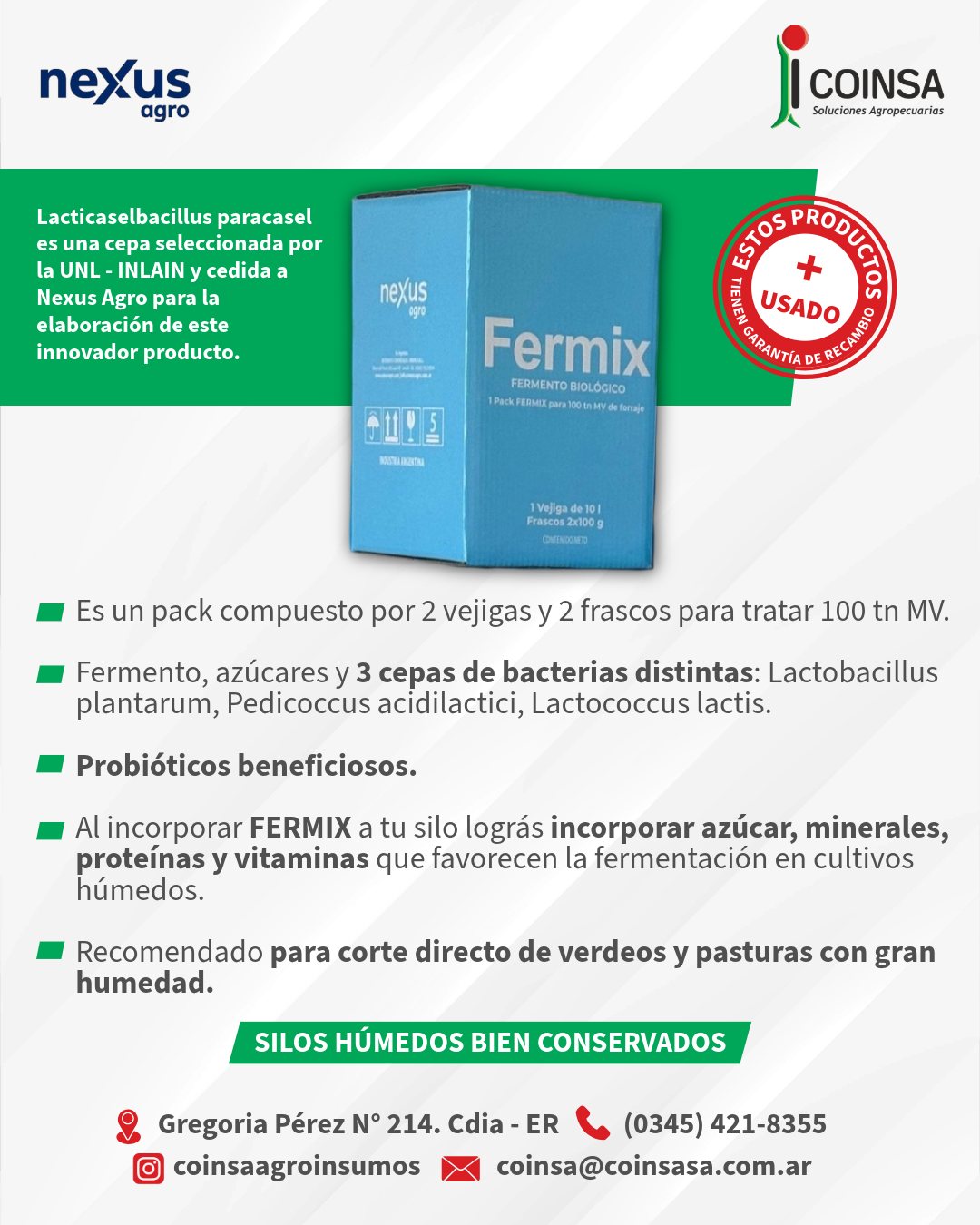 Coinsa - 🌱 FERMIX | Fermento biológico para silos húmedos Optimiza la ...