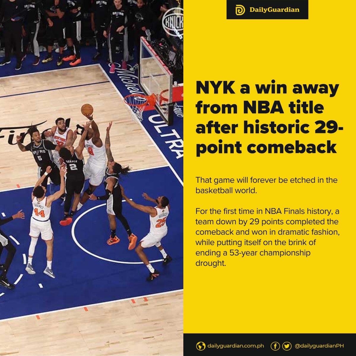 That game will forever be etched in the basketball world. For the 