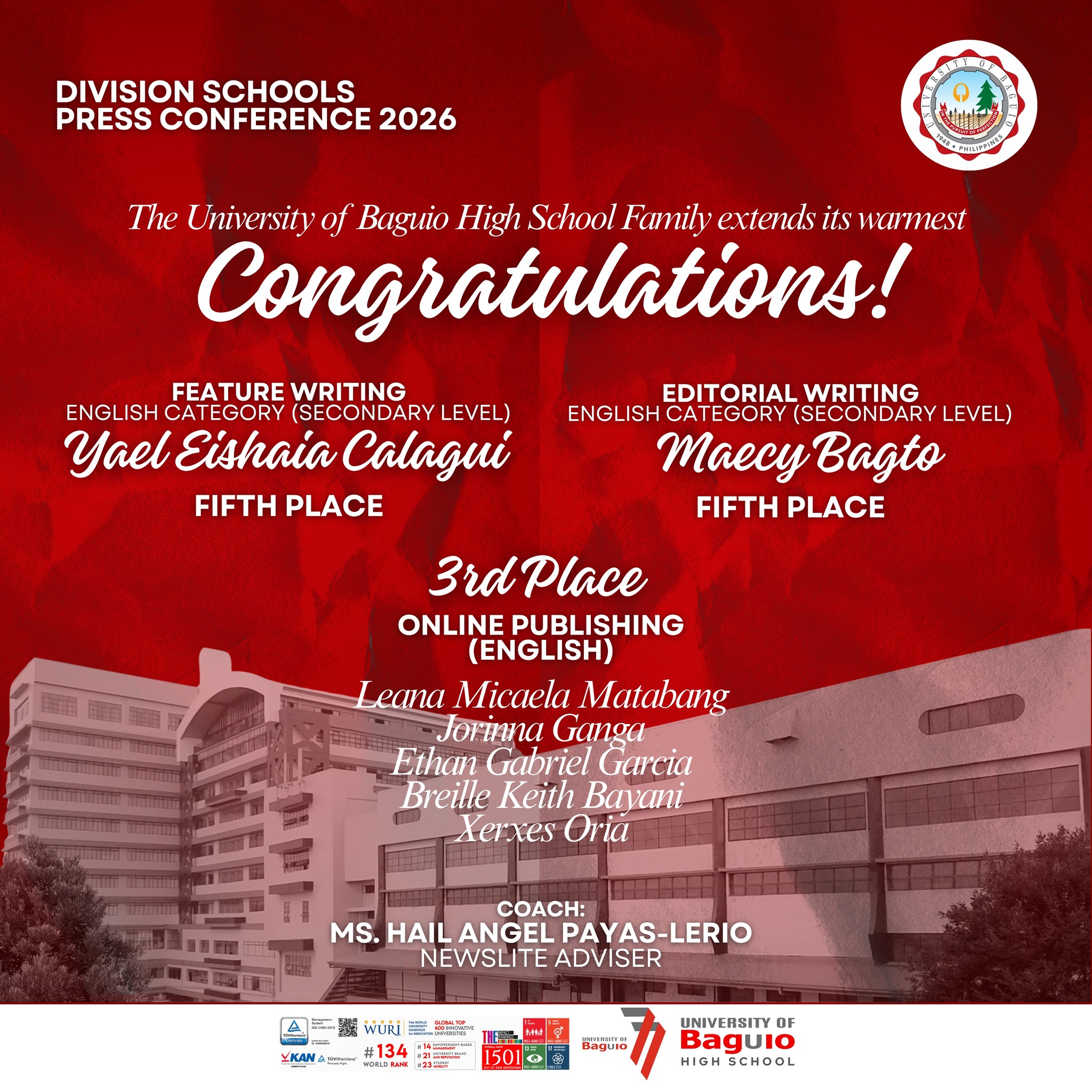 University of Baguio... - University of Baguio High School