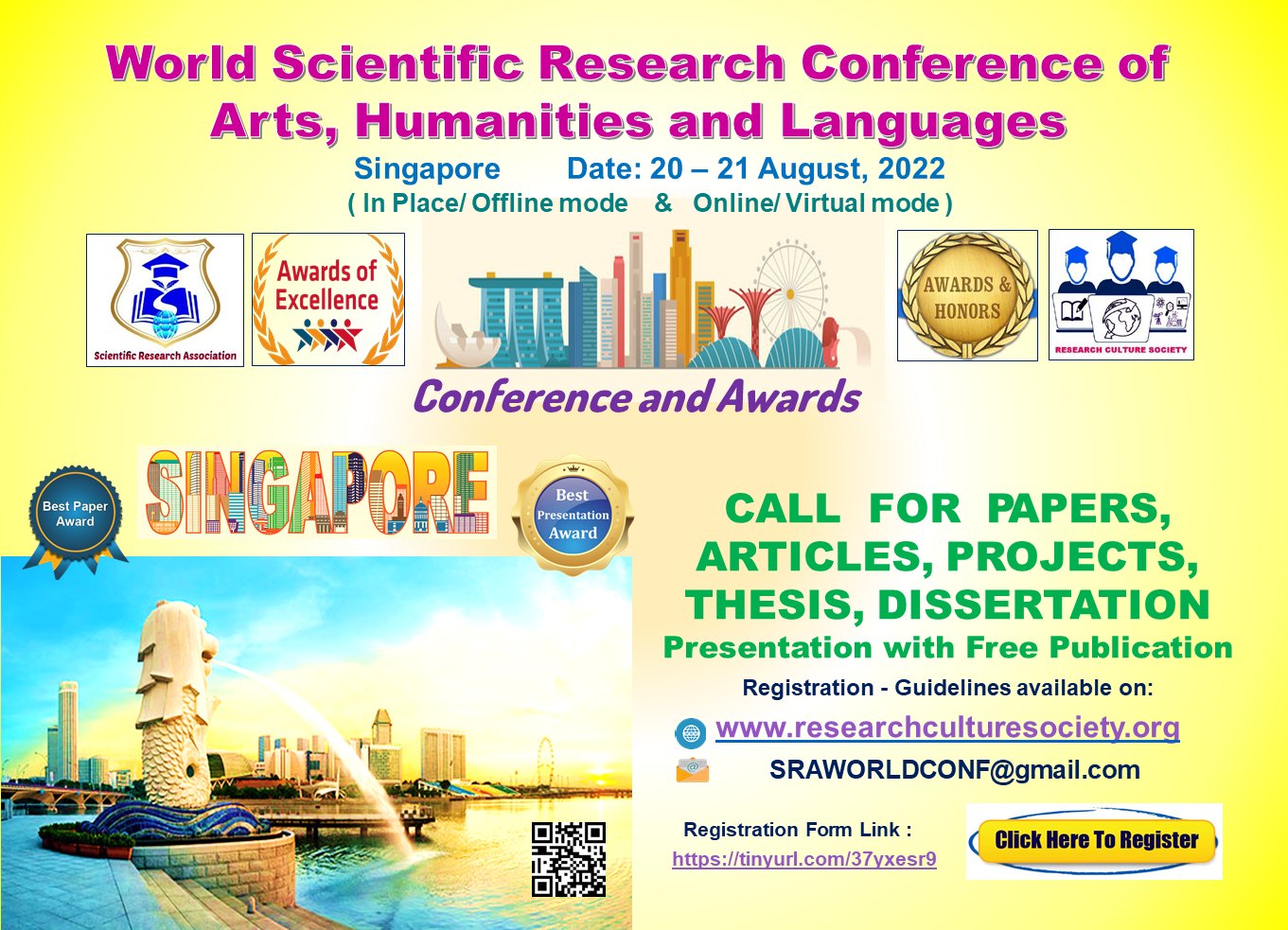 RESEARCH CULTURE SOCIETY | Registration is Open for : 
