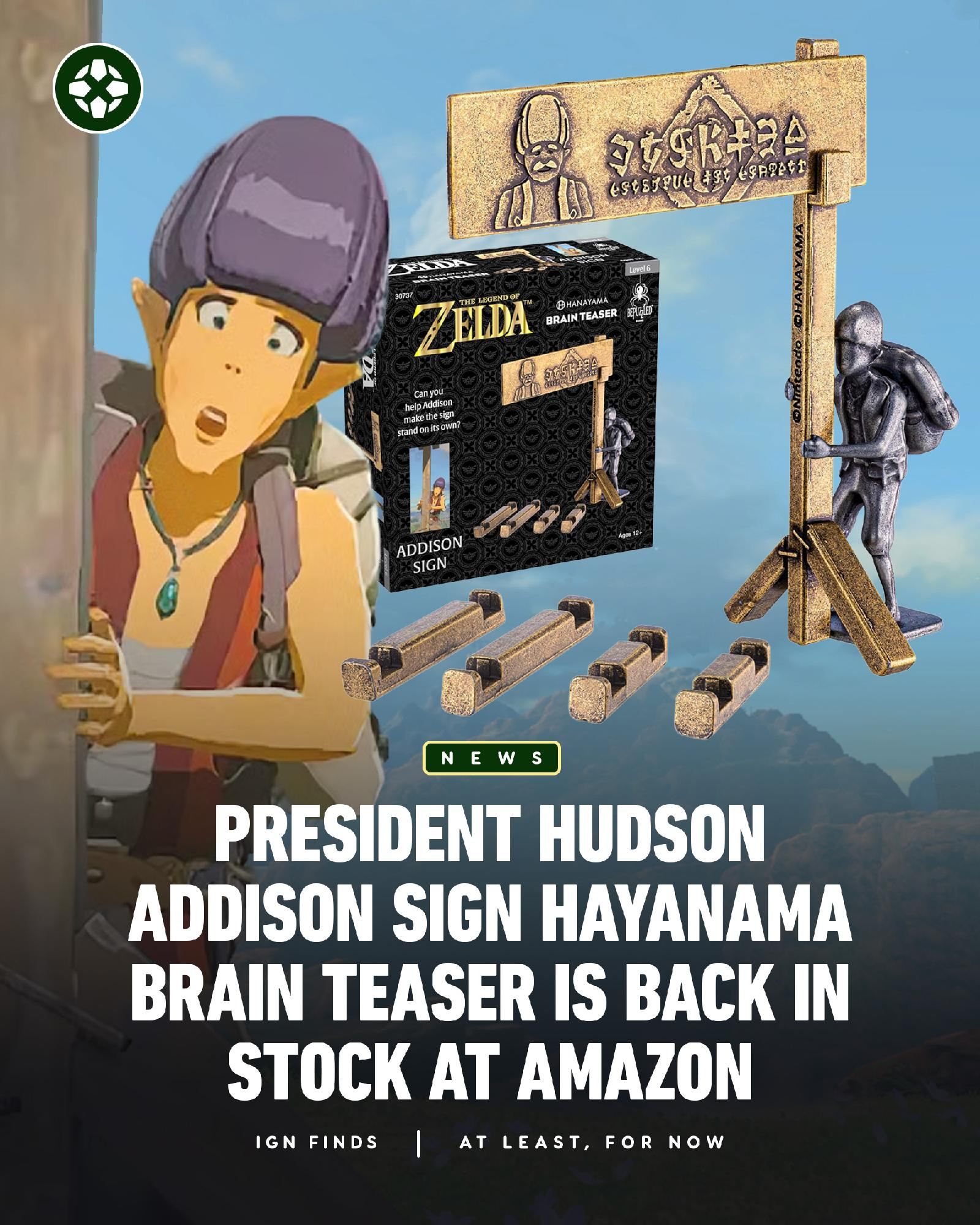 Legend of Zelda Addison Sign Hayanama brain teaser is $27.99 at