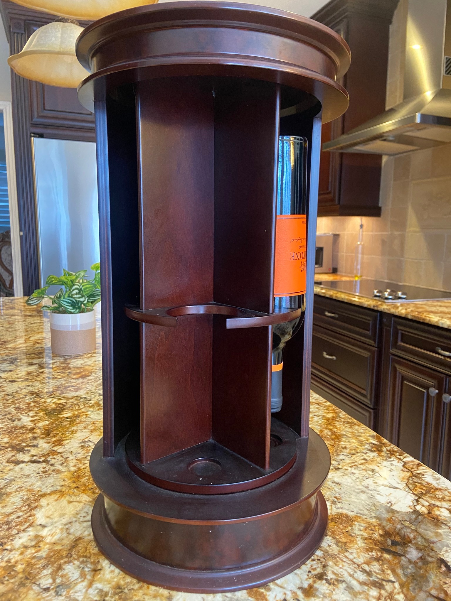Bombay Wine Rack Carousel, Cherry Wood - Wine & Champagne Glasses - San ...