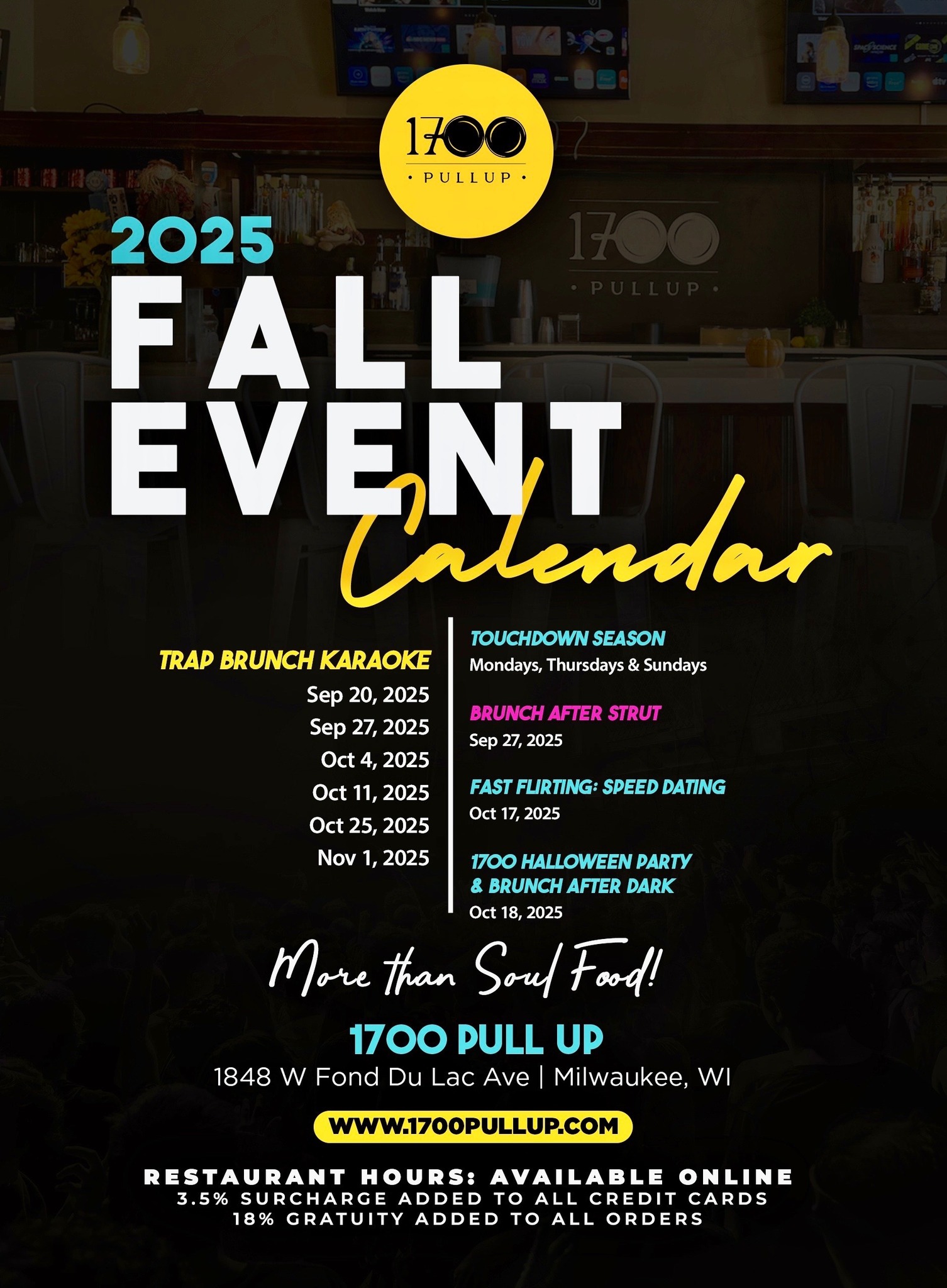 1700 - The 1700 Pull Up Fall 2025 Calendar is LIVE! From brunches to ...