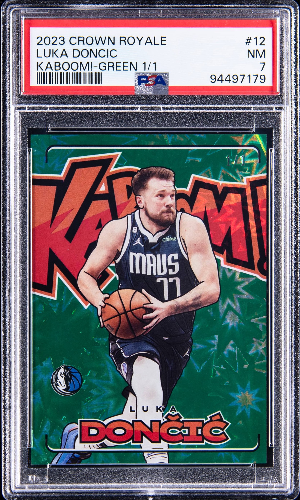 2023-24 Panini Crown Royale Kaboom! Luka Doncic #12 card sells for 