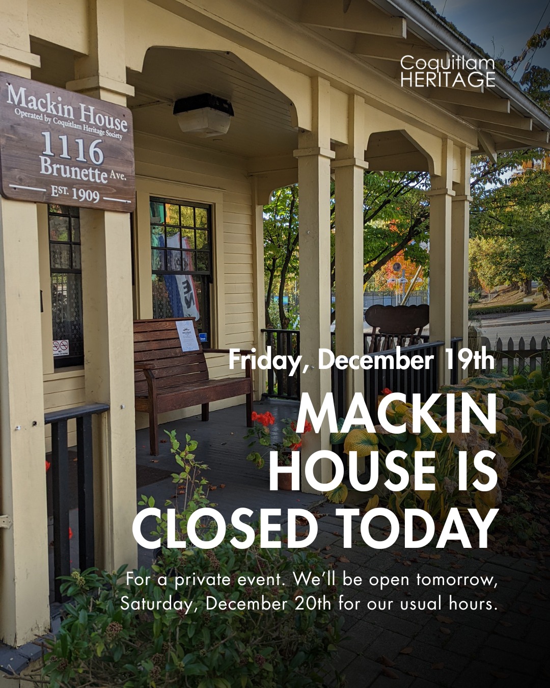 Coquitlam Heritage at Mackin House | Coquitlam BC