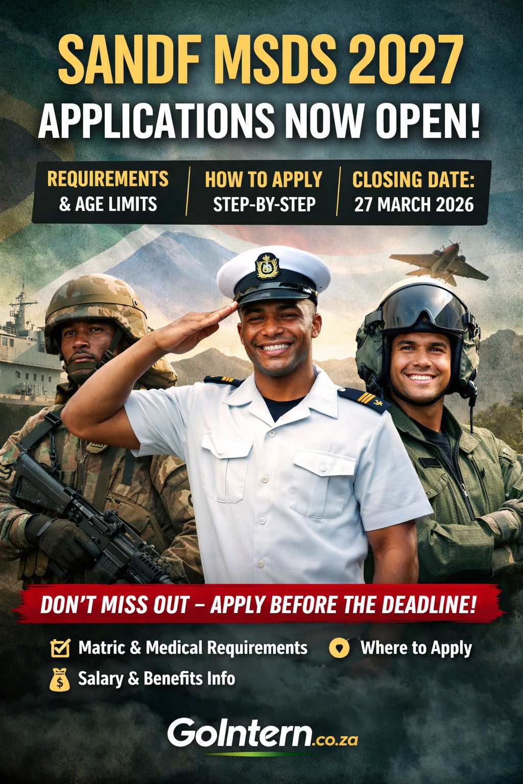 GoIntern - 🇿🇦🔥 SANDF MSDS 2027 – COMPLETE APPLICATION... | Facebook