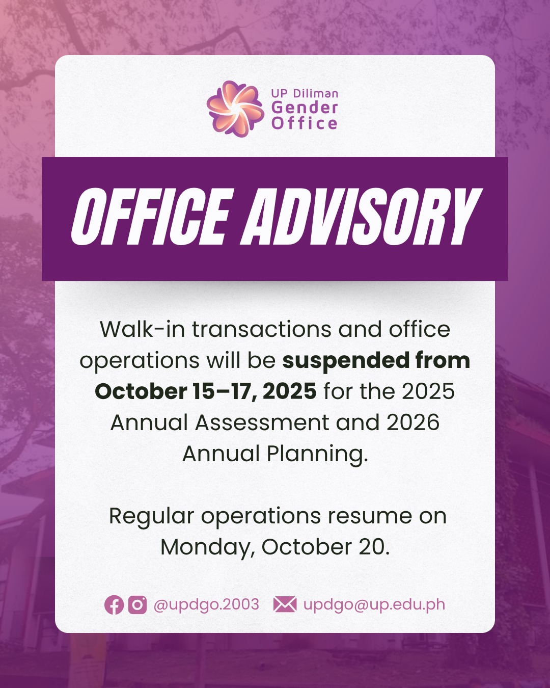 UP Diliman Gender Office added... - UP Diliman Gender Office