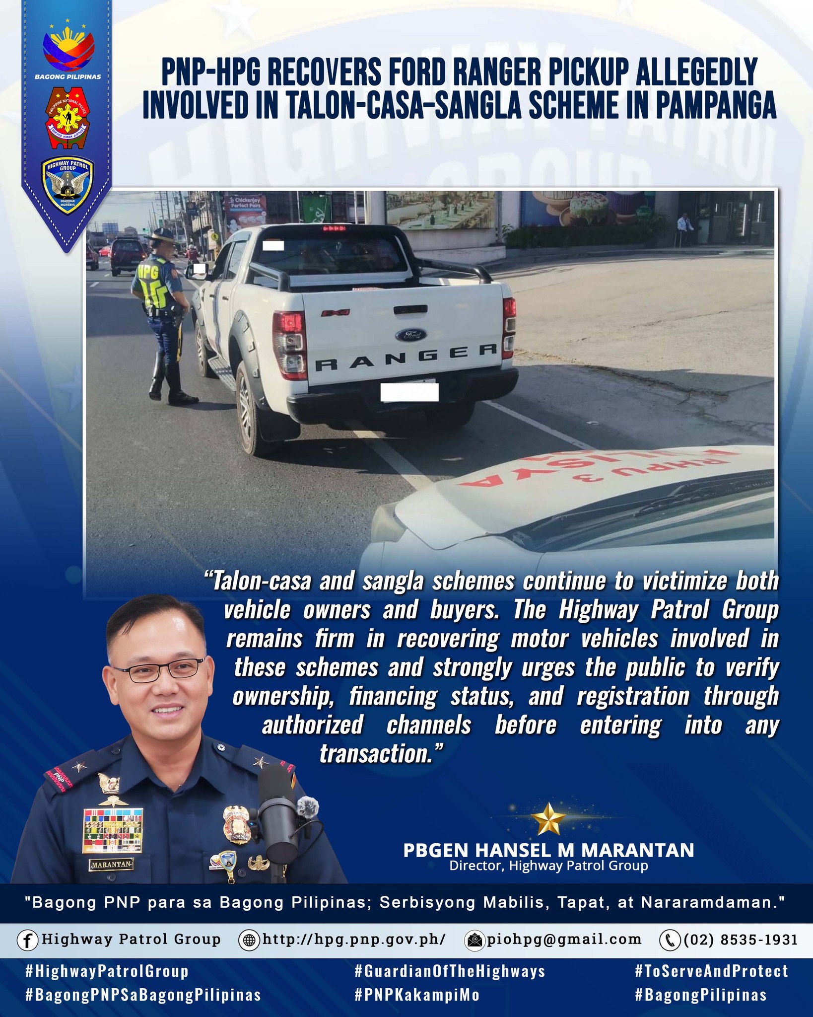 HIGHWAY - Press Release || January 23, 2026 PNP-HPG RECOVERS FORD ...