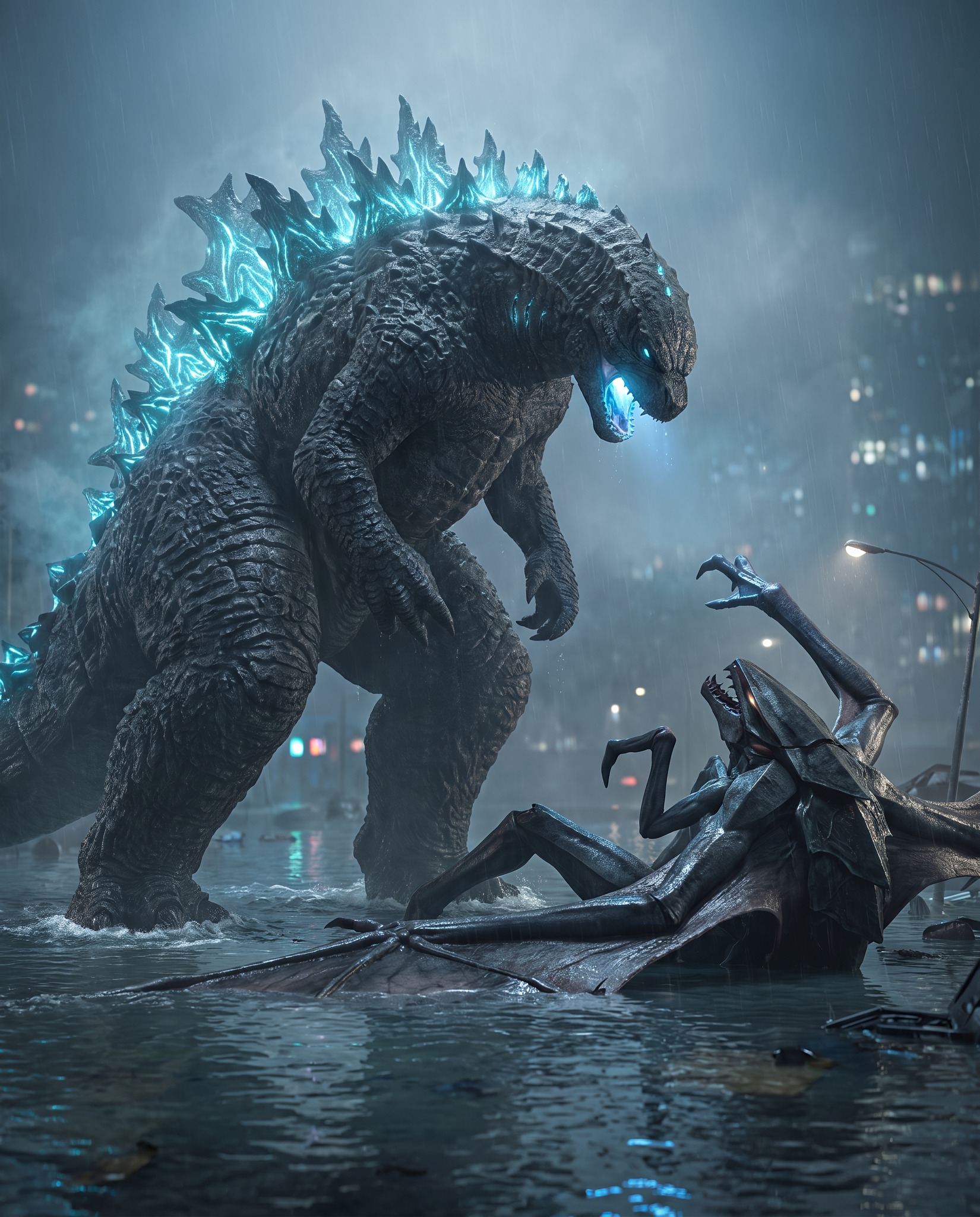 Godzilla defeats MUTO's in epic battle